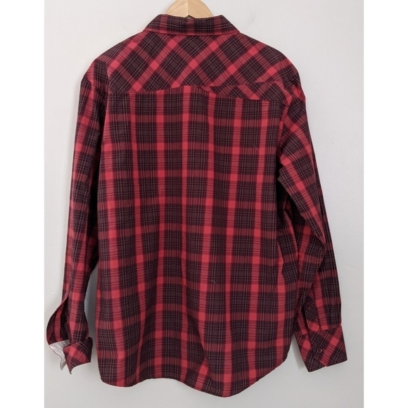 Horny Toad Red Plaid Long Sleeve Button Up Large - Picture 2 of 7